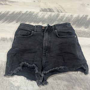Black jean shorts